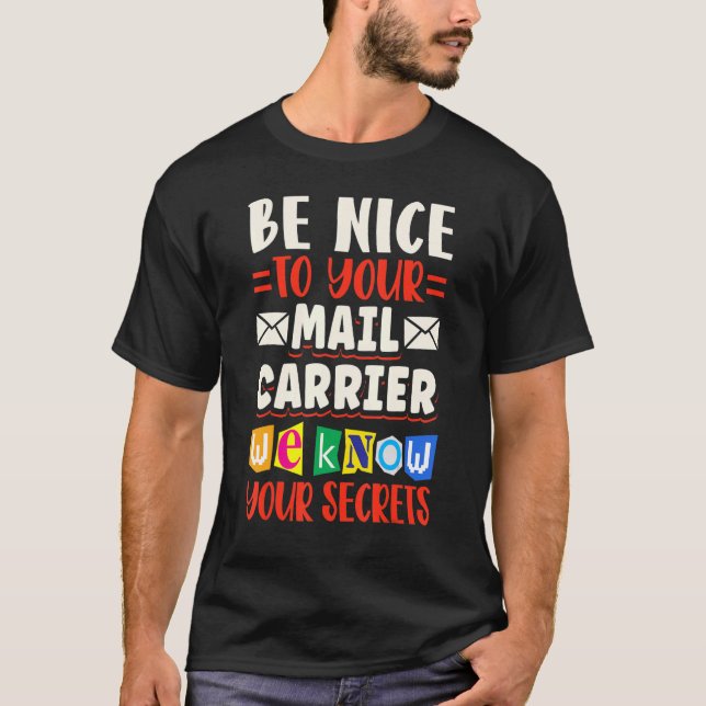 Postal Worker Delivery Service Post Office Mailbox T-Shirt (Front)