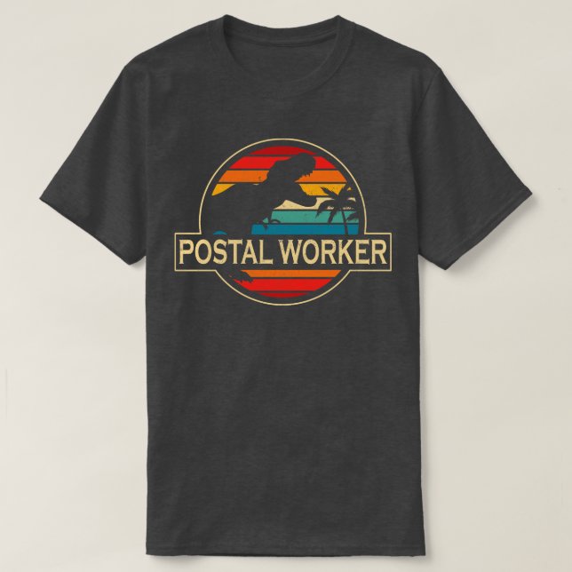 Postal Worker Dinosaur T-Shirt (Design Front)