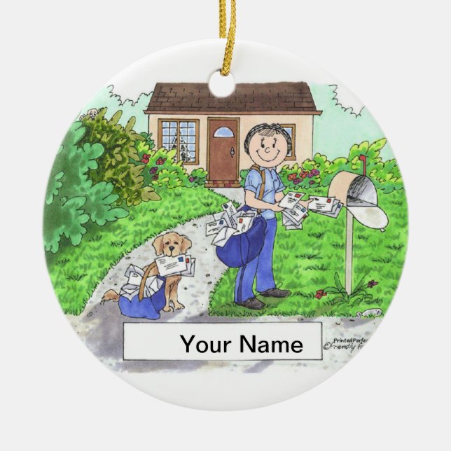 Postal Worker - Female Ceramic Ornament (Front)