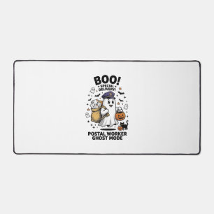 Postal Worker Ghost Mode Halloween Delivery Design Desk Mat