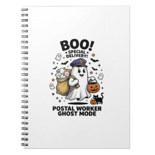 Postal Worker Ghost Mode Halloween Delivery Design Notebook