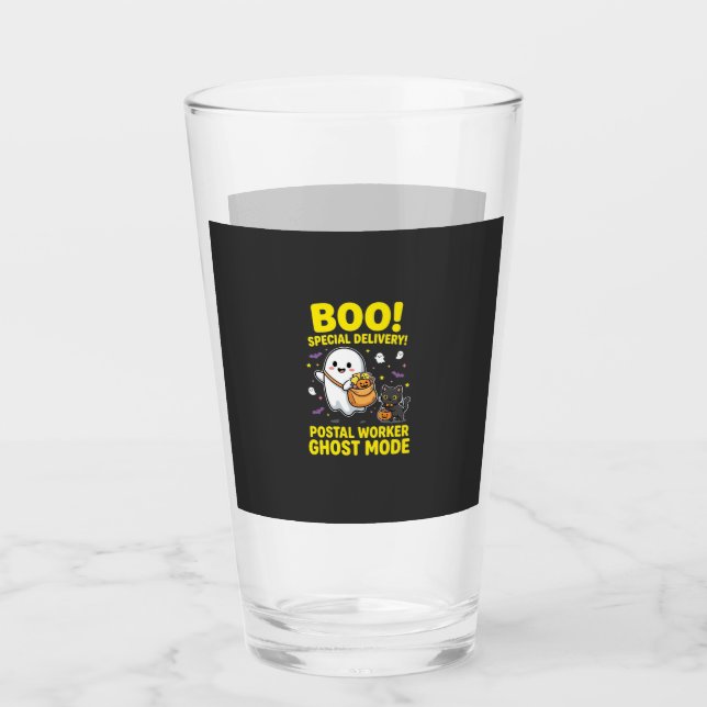 Postal Worker Ghost Mode Halloween Design_1 Glass (Front)