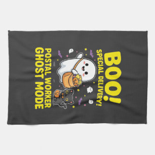Postal Worker Ghost Mode Halloween Design_1 Kitchen Towel