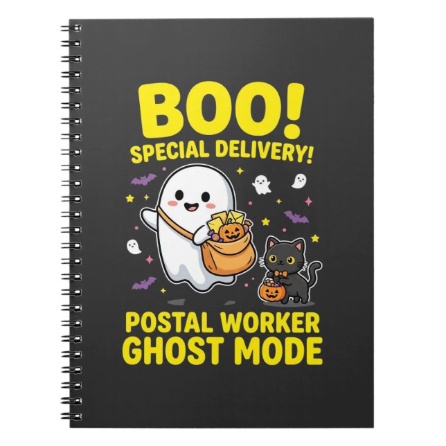 Postal Worker Ghost Mode Halloween Design_1 Notebook (Front)