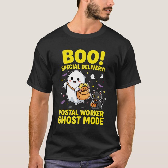 Postal Worker Ghost Mode Halloween Design_1 T-Shirt (Front)