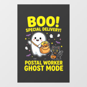 Postal Worker Ghost Mode Halloween Design_1 Window Cling