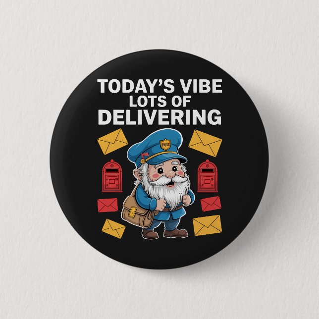 Postal Worker Gnomes Mail 2 Inch Round Button (Front)