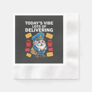 Postal Worker Gnomes Mail Napkin