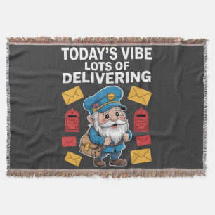 Postal Worker Gnomes Mail Throw Blanket