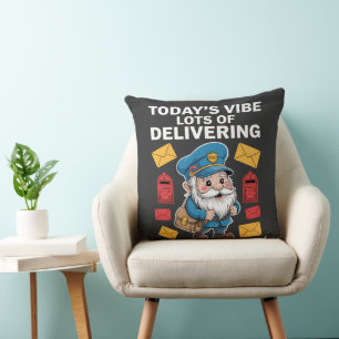 Postal Worker Gnomes Mail Throw Pillow