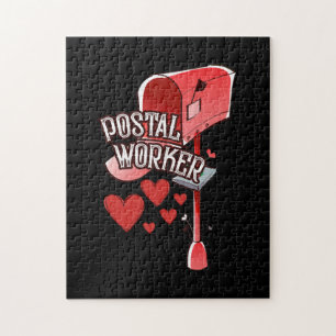 Postal worker heart - love postal worker mail jigsaw puzzle