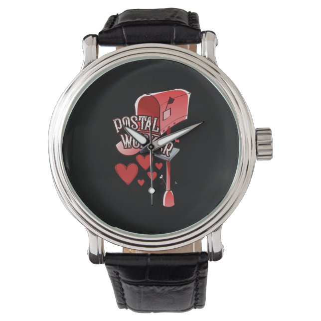 Postal worker heart - love postal worker mail watch (Front)