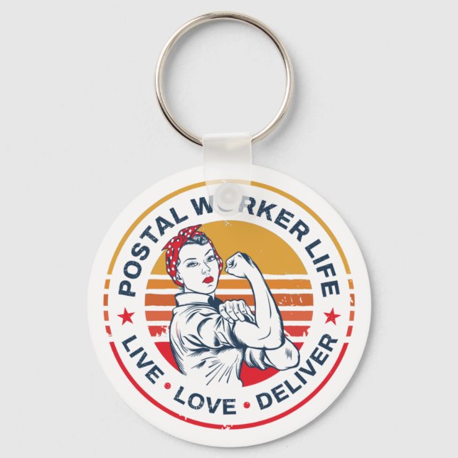 Postal Worker Life Gag Post Office Coworker Keychain (Front)