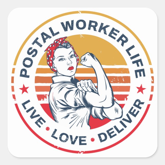 Postal Worker Life Gag Post Office Coworker Square Sticker (Front)