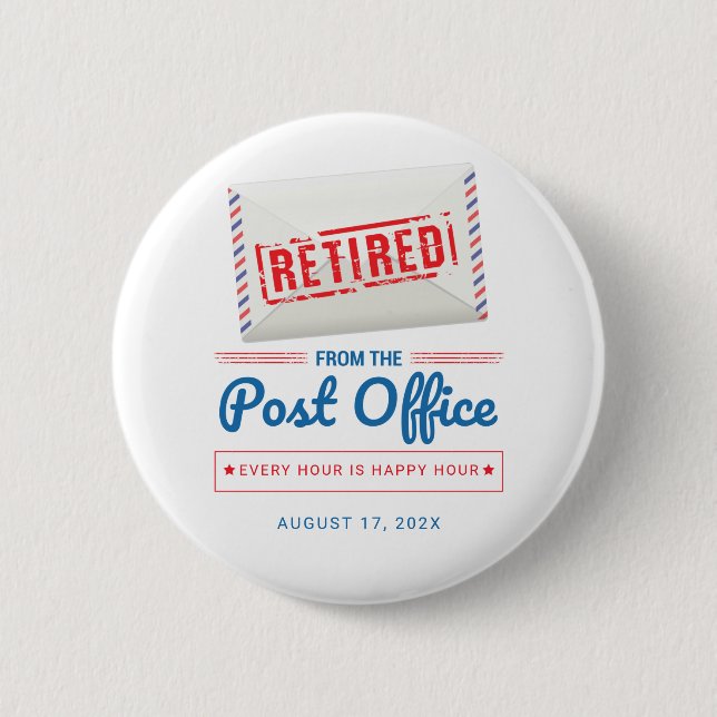 Postal Worker Mail Carrier Retirement Custom Swag 2 Inch Round Button (Front)