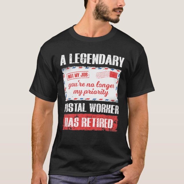 Postal Worker Retired 2021 Postman Carrier Mail T-Shirt (Front)