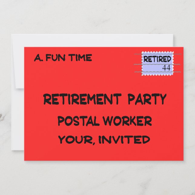 POSTAL WORKER RETIREMENT INVITATIONS (Front)
