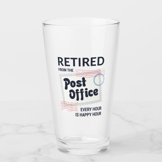 Postal Worker Retirement Mailman Funny  Glass (Front)