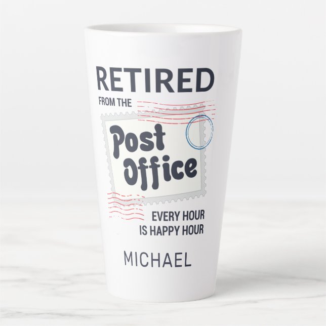 Postal Worker Retirement Mailman Funny Latte Mug (Front)