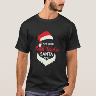 Postal Worker Santa Funny Christmas Design T-Shirt