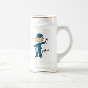 Postal Worker Stick Figure Beer Stein