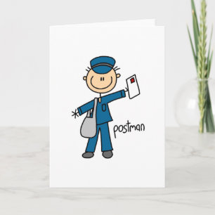 Postal Worker Stick Figure Card