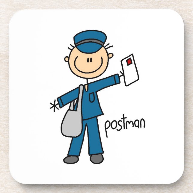 Postal Worker Stick Figure Coaster (Front)