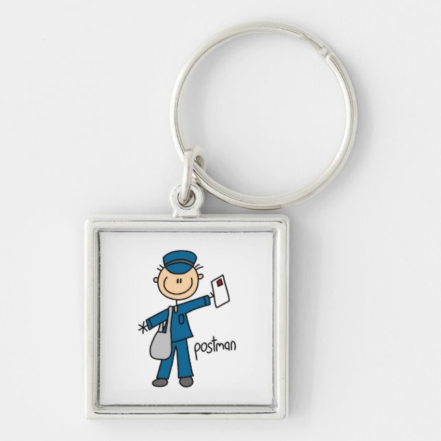Postal Worker Stick Figure Keychain (Front)