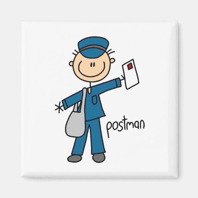 Postal Worker Stick Figure Magnet (Front)