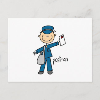 Postal Worker Stick Figure Postcard