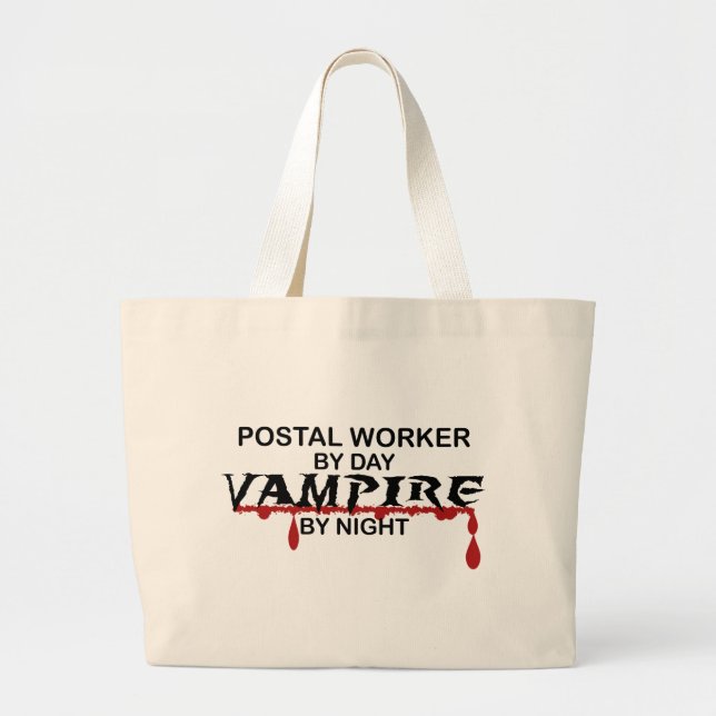 Postal Worker Vampire by Night Large Tote Bag (Front)