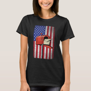 Postal Worker Vintage USA American Flag Postal Ser T-Shirt