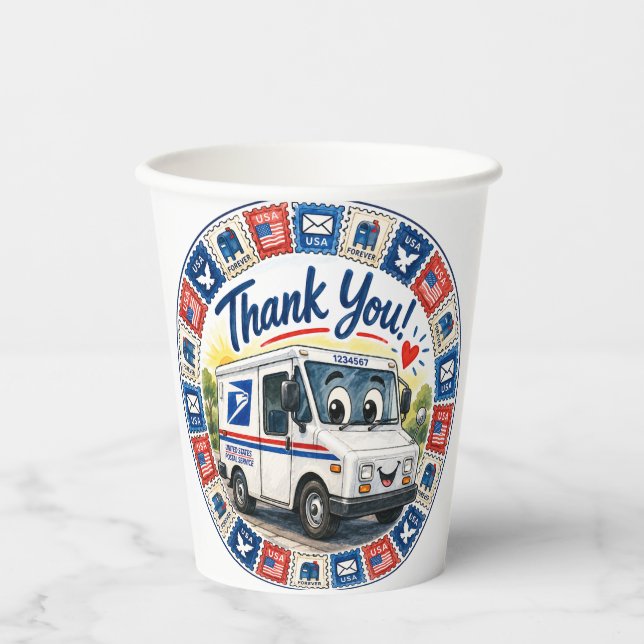 Postal Workers Appreciation  Paper Cups (Front)