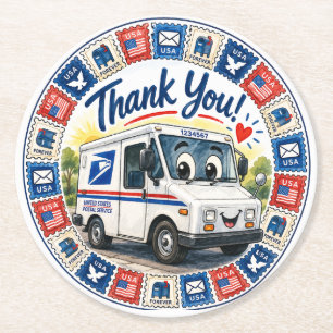 Postal Workers Appreciation  Round Paper Coaster