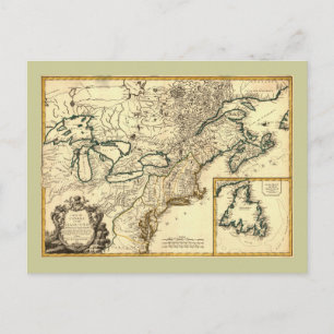 Postale 1778 Carte du Canada et des États-Unis