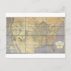 Postale 1873 Carte des États-Unis d'Amérique