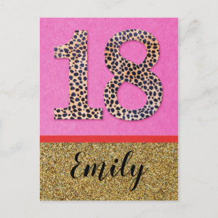 Postale 18e - Anniversaire des voeux carte mode fille part