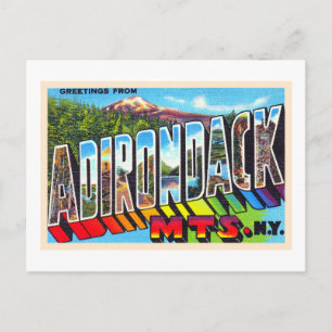 Postale Adirondacks New York Vintage grande lettre carte p