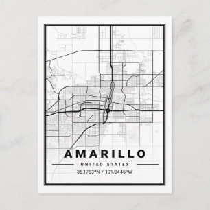 Postale Affiche de carte de voyage d'Amarillo Texas États-