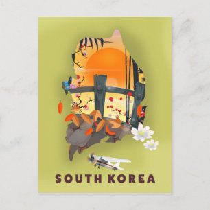 Postale Affiche de carte illustrée de Corée du Sud