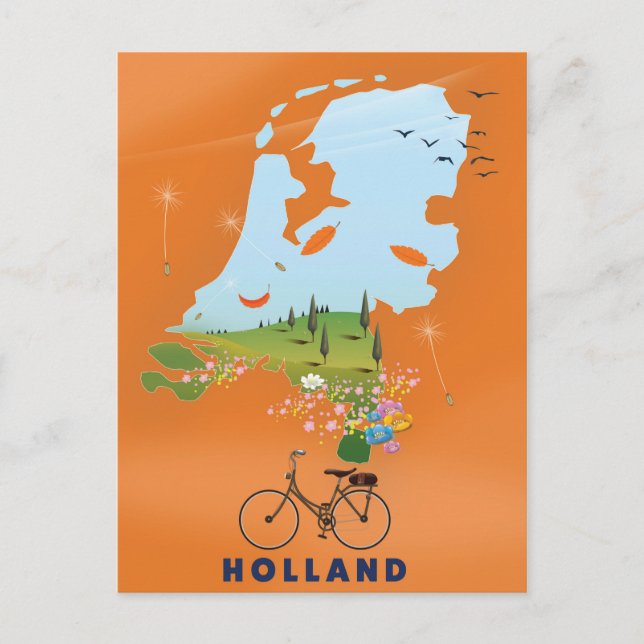 Postale Affiche de voyage carte Hollande (Devant)