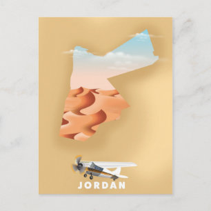 Postale Affiche de voyage carte illustrée de Jordanie