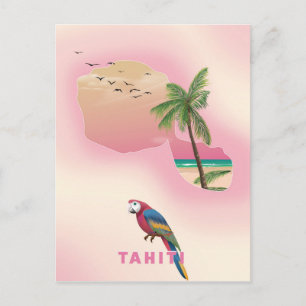 Postale Affiche de voyage carte illustrée de Tahiti