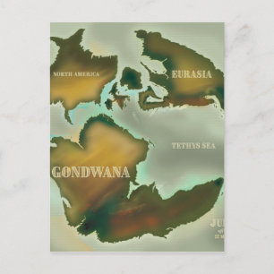 Postale Affiche de voyage vintage carte jurassique.