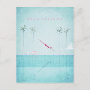 Postale Affiche de voyage vintage de Palm Springs - Carte