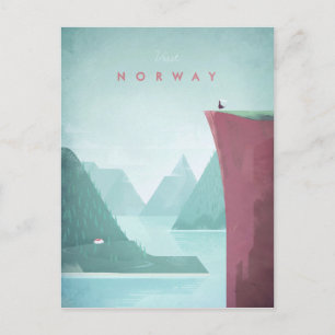 Postale Affiche de voyage vintage norvégienne - Carte post