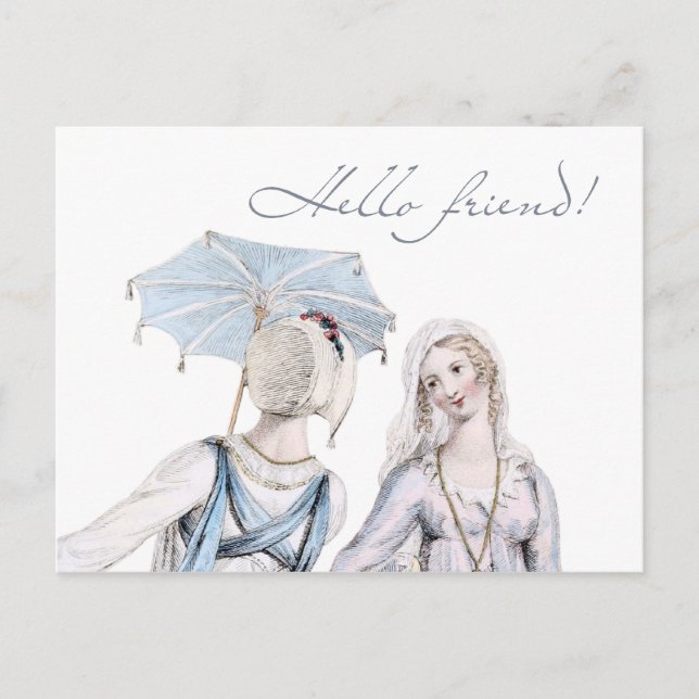 Postale Age of Jane Austen Regency Hello Friend Carte post (Devant)