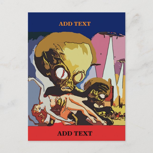 Postale Alien Abducteurs modifier du texte, carte (Devant)