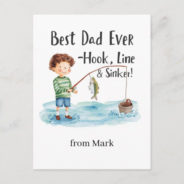 Postale Amateurs de pêche Carte de remerciements de style  (Devant)