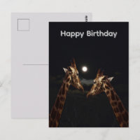Amour de girafe sous le clair de lune, Carte de vœ
